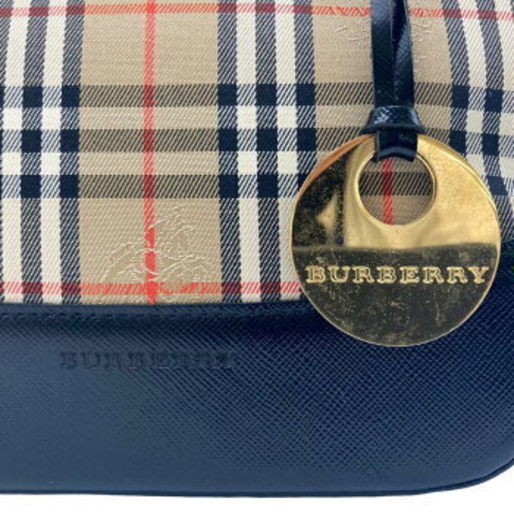 BURBERRY Nova Check Handbag Tote Bag Shadow Black Horse - Picture 4 of 7